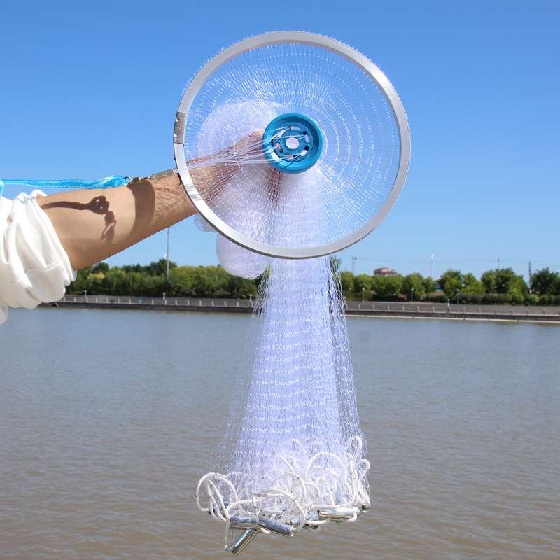 Cast Netease Cast Net Aluminum Ring Fishing Hand